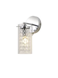 Sorriso Wall Lamp Switched, 1 x E14, Polished Chrome / Crystal / Glass