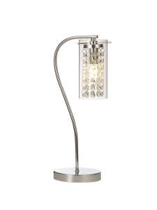 Sorriso Crystal Table Lamp Switched, 1 x E14, Polished Chrome & Clear Glass Shade
