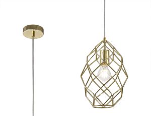 Strozzapreti Curved Cylinder Pendant, 1 x E27, Polished Brass