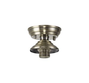 Amara 13cm Flush Ceiling Light (FRAME ONLY), 1 x E27, Antique Brass