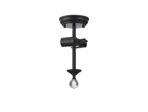 Amara 16.8cm Semi Flush Ceiling Light (FRAME ONLY), 2 x E27, Matt Black