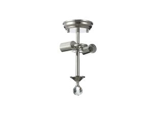 Amara 16.8cm Semi Flush Ceiling Light (FRAME ONLY), 2 x E27, Polished Nickel