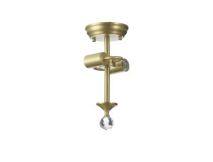 Amara 16.8cm Semi Flush Ceiling Light (FRAME ONLY), 2 x E27, Satin Gold