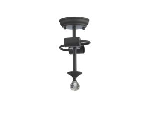 Amara 16.8cm Semi Flush Ceiling Light (FRAME ONLY), 2 x E27, Graphite