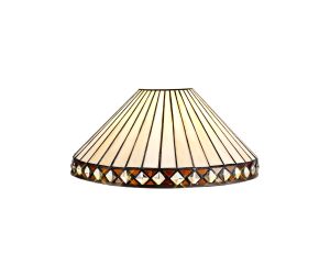 Te Tiffany 30cm Non-electric Shade Suitable For Pendant/Ceiling/Table Lamp, Amber/Cream/Crystal. Suitable For E27 or B22 Pendants