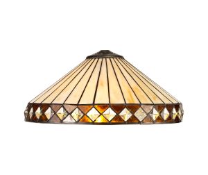Te Tiffany 40cm Shade Only Suitable For Pendant/Ceiling/Table Lamp, Amber/Cream/Crystal
