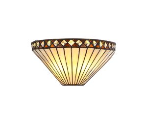 Te Tiffany Wall Lamp, 2 x E14, Amber/Cmozarella/Crystal
