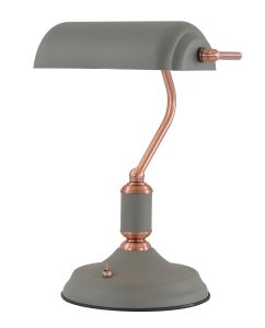 Tourish Table Lamp 1 Light With Toggle Switch, Sand Grey/Copper