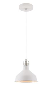 Tourish Small Pendant, 1 x E27, Sand White/Satin Nickel/White