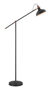 Tourish Adjustable Floor Lamp, 1 x E27, Graphite/Copper/White