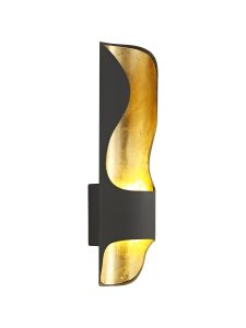 Truffles Wall Lamp, 1 x 8W LED, 3000K, 640lm, Anthracite/Gold Leaf, 3yrs Warranty