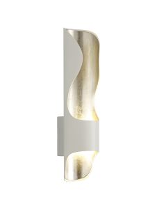 Truffles Wall Lamp, 1 x 8W LED, 3000K, 640lm, White/Silver Leaf, 3yrs Warranty