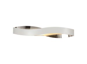 Unitclub Wall Lamp, 1 x 6W LED, 3000K, 420lm, Sand White/Polished Chrome, 3yrs Warranty