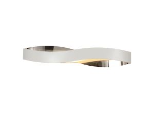 Unitclub Wall Lamp, 1 x 6W LED, 3000K, 420lm, Sand White/Polished Chrome, 3yrs Warranty