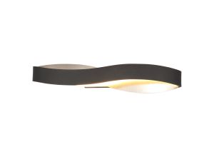 Unitclub 33cm Linear Wall Lamp, 1 x 6W LED, 3000K, 420lm, Sand Anthracite/Satin Nickel, 3yrs Warranty