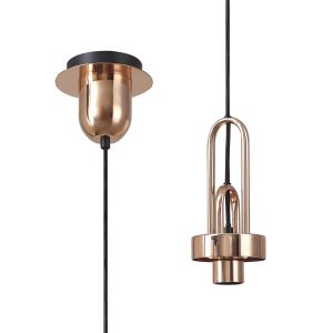 Urasawa 14cm 1 Light Pendant, (FRAME ONLY), 1 x E27, Copper/Matt Black