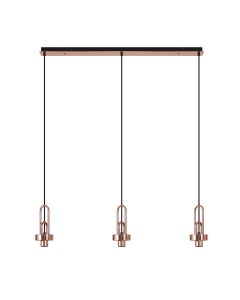 Urasawa Linear Suspension Kit, (FRAME ONLY), 3 x E27, Copper/Matt Black