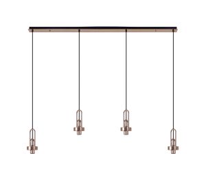 Urasawa Linear 4 Light Pendant, (FRAME ONLY), 4 x E27, Copper/Matt Black