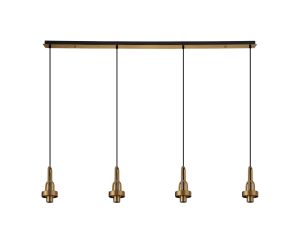 Urasawa Linear Suspension Kit, (FRAME ONLY), 4 x E27, Brass Gold/Matt Black