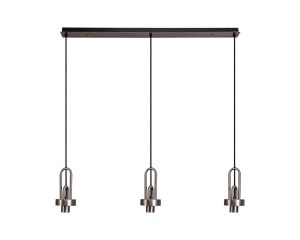 Urasawa Linear 3 Light Pendant, (FRAME ONLY), 3 x E27, Antique Silver/Matt Black