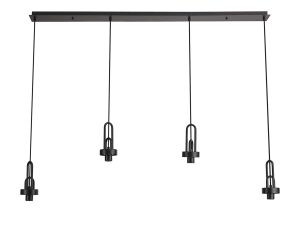 Urasawa Linear 4 Light Pendant, (FRAME ONLY), 4 x E27, Matt Black