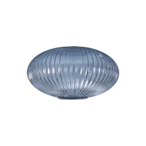 Urasawa 30cm Oval Sphere Ribbed Glass (G), Petrol Blue