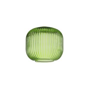 Urasawa 20cm Pumpkin Shaped Ribbed Glass (C), Green