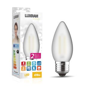 Value Classic LED Candle E27 4W Warm White 2700K, 470lm, Frosted Finish