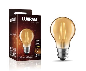 Value Vintage LED GLS E27 4W 2200K, 330lm, Gold Glass