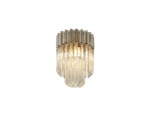 Vita 30cm Flush Ceiling Round 3 Light E14, Polished Nickel/Clear Sculpted Glass