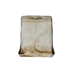 Luxe Square Cloudy Glass Shade (B), Brown / Clear