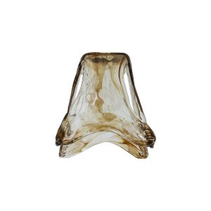 Luxe Flower Cloudy Glass Shade (C), Brown / Clear