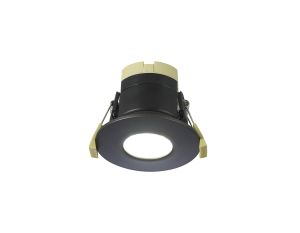 Prism 8W, Dimmable CCT LED Fire Rated Downlight, With Graphite Fascia, Cut Out: 70mm, 900lm, 60° Deg, IP65 DRIVER INC. 5yrs Warranty