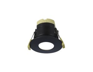 Prism 8W, Dimmable CCT LED Fire Rated Downlight, With Matt Black, Cut Out: 70mm, 900lm, 60° Deg, IP65 DRIVER INC., 5yrs Warranty