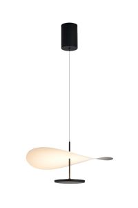Abisal CCT Pendant, 18W LED, 2700-5700K CCT, 2330lm, Black/Dark Wood, 3yrs Warranty