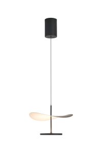 Abisal 30cm Triac Dimmable Pendant, 12W LED, 3000K, 1340lm, Black/Dark Wood, 3yrs Warranty