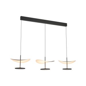 Abisal 1.1m Triac Dimmable Linear Pendant, 32W LED, 3000K, 4300lm, Black/Dark Wood, 3yrs Warranty