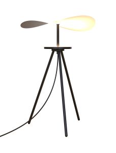 Abisal 60cm Dimmable Table Lamp, 10W LED, 2700-5700K CCT Remote Control, 930lm, Black/Dark Wood, 3yrs Warranty