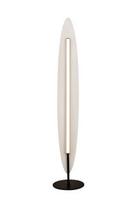 Abisal 1.6m Dimmable Floor Lamp, 40W LED, 2700-5700K CCT Remote Control, 4010lm, Black/Dark Wood, 3yrs Warranty