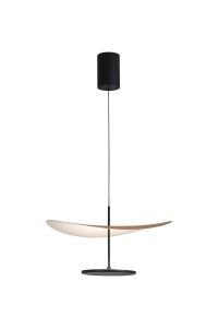 Abisal CCT Pendant, 18W LED, 2700-5700K Remote Control, 2330lm, Black/Beech Wood, 3yrs Warranty