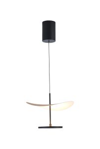 Abisal CCT 30cm Pendant, 12W LED, 2700-5700K Remote Control, 1340lm, Black/Beech Wood, 3yrs Warranty
