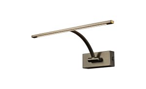 Polenta Small 1 Arm Wall Lamp/Picture Light, 1 x 6W LED, 3000K, 470lm, Bronze, 3yrs Warranty