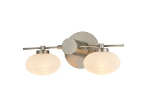 Addie Wall Lamp, 2 Light G9, Satin Nickel/Opal A Glass