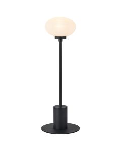 Addie Table Lamp, 1 Light G9, Satin Black/Opal A Glass