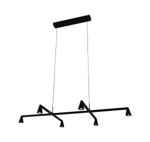 Africa 6 Light Linear Pendant, 29W LED, 3000K, 2700lm, Triac Dimmable, Black, 3yrs Warranty