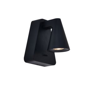 Africa 1 Light 9cm Projection Switched Wall Light, 5W LED, 3000K, 450lm, Black, 3yrs Warranty