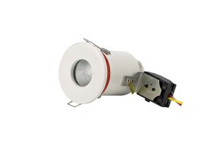 Agni GU10 Fixed Fire Rated Downlight, White, IP65, Cut Out: 75mm