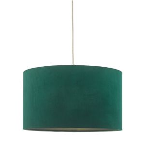 Akavia E27 Non Electric Green Velvet Drum Shade With Self Coloured Cotton Lining (Shade Only)