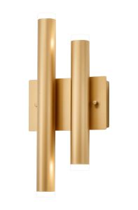 Rita 2+2 Light Wall Light, 12W LED, 4000K, 740lm, IP44, Satin Gold, 3yrs Warranty