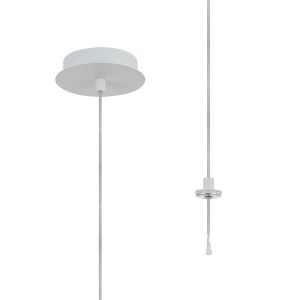Rita 12cm Round 1 DC Plug Pendant Kit (FRAME ONLY, Incl Driver) For Rita Only, (IP44 When With Tube) Satin White, 3yrs Wty